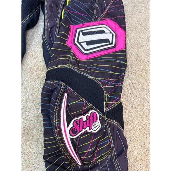 Shift by Fox Racing Motocross Pants Women’s Size 6 Leather Patch Black Pink - Picture 3 of 16